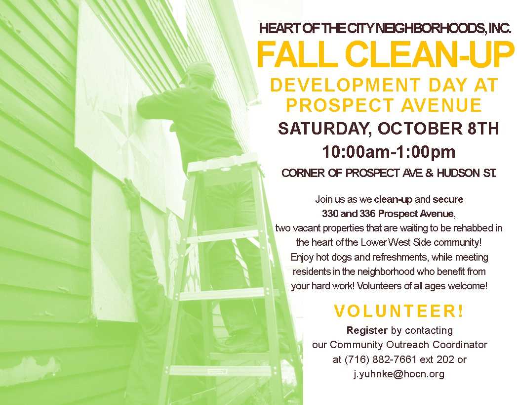 Volunteer Fall Clean Up Development Day Prospect Ave Buffalo Inside Fall Clean Up Flyer Template