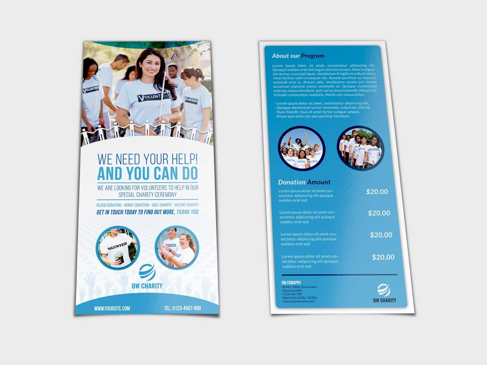 Volunteer Flyer Template Dl Sizeowpictures On Dribbble Within Dl Size Flyer Template