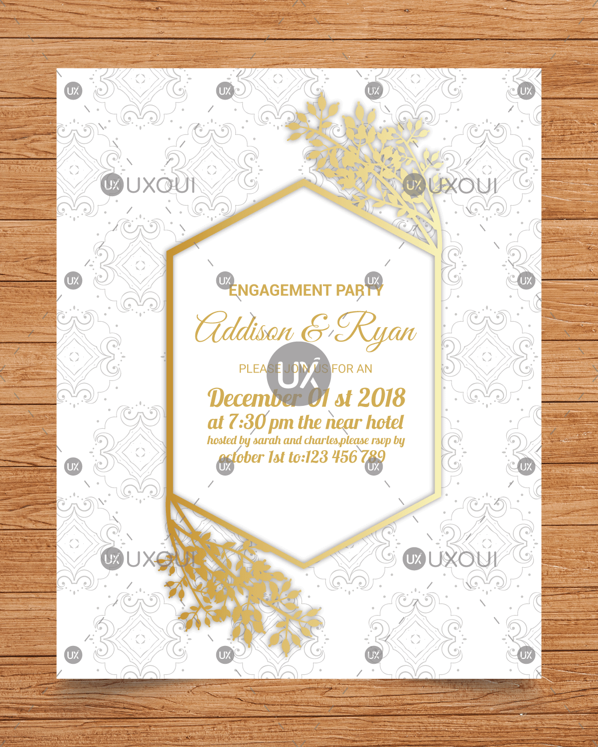 Wedding Engagement Party Invitation Card Template Design Vector With Flowers For Engagement Invitation Card Template