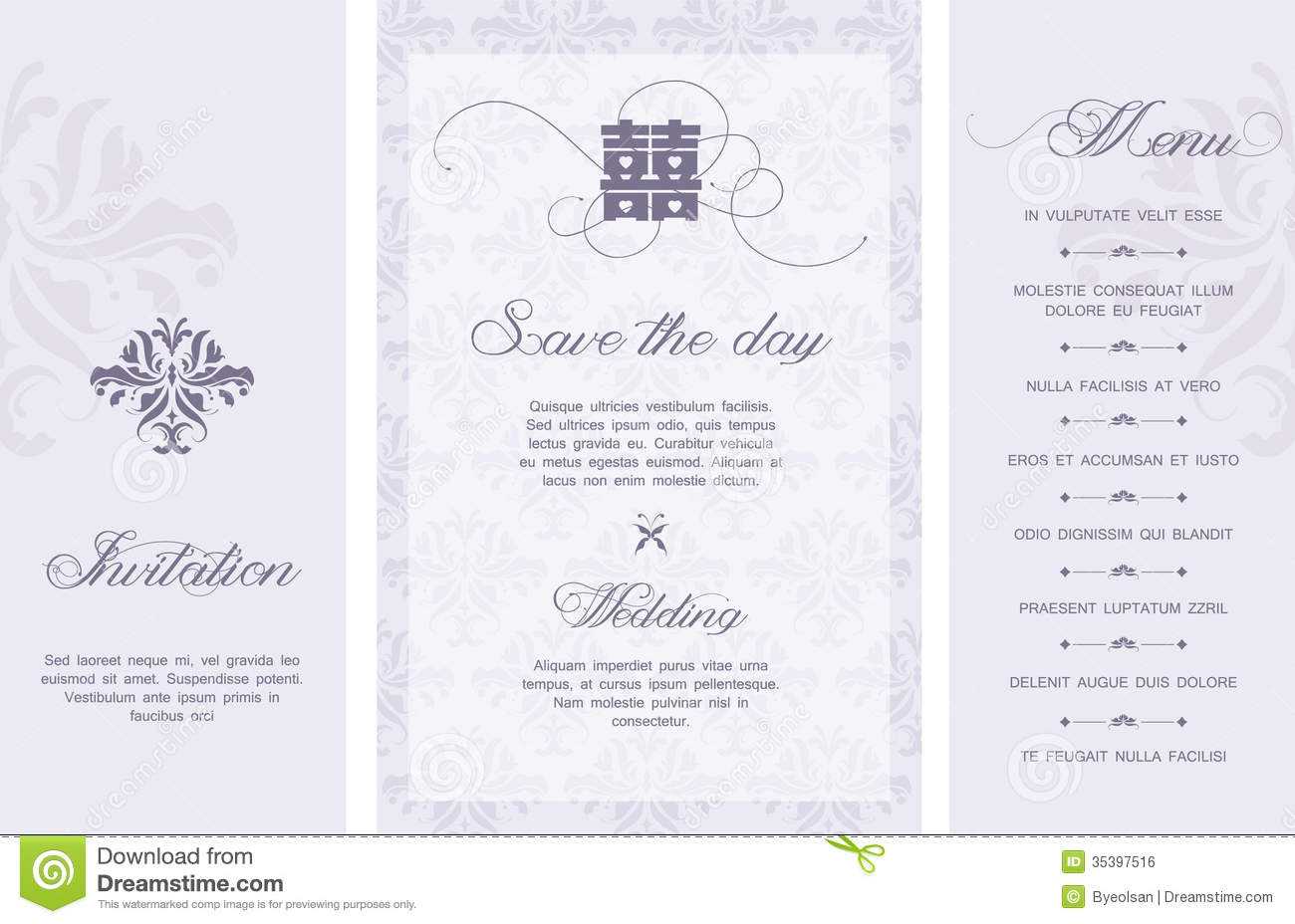 Wedding Invitation Stock Vector. Illustration Of Card – 35397516 Throughout Free E Wedding Invitation Card Templates