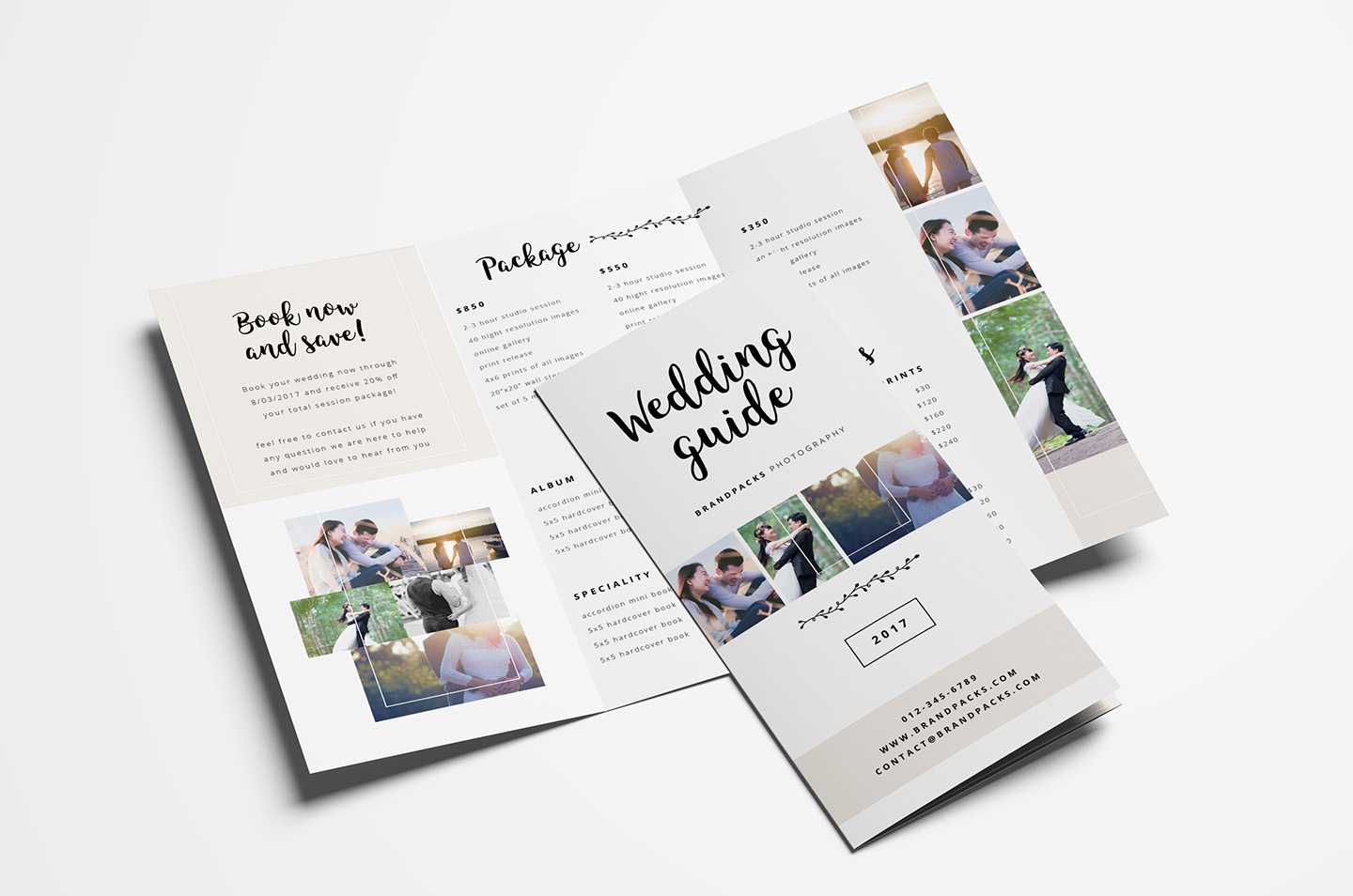 Wedding Photography Trifold Brochure Template – Psd, Ai Within Free Online Tri Fold Brochure Template