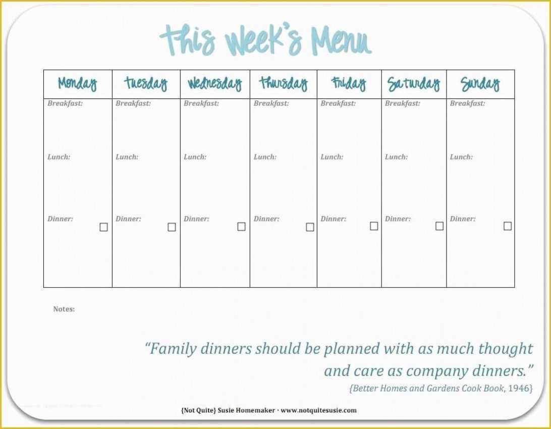 Weekly Menu Template 026 Ideas Dinner Free Printable Monthly Intended For Free Printable Dinner Menu Template