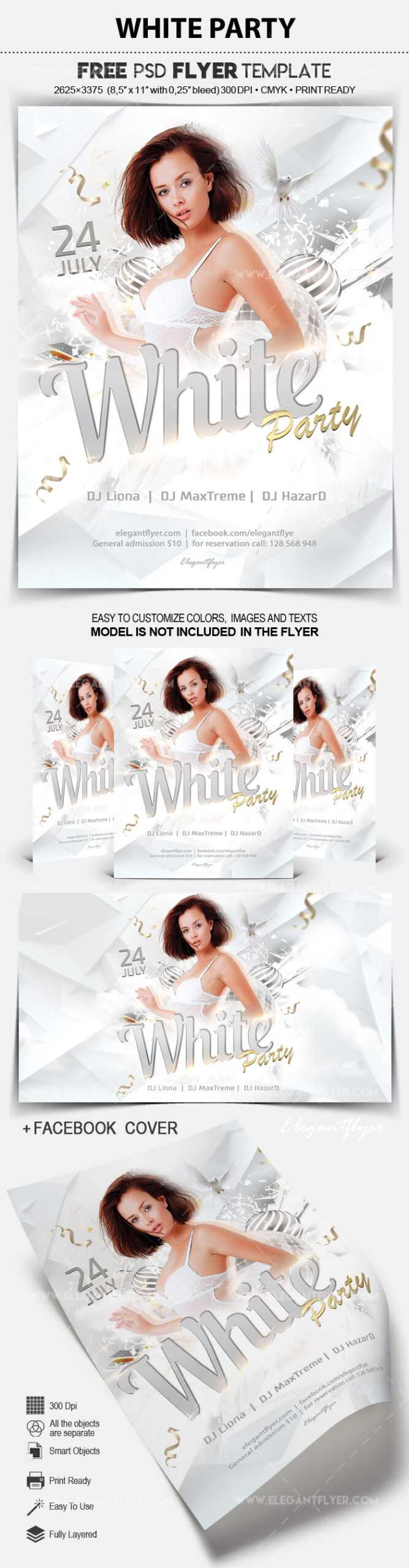 White Party – Free Flyer Psd Template Within Free All White Party Flyer Template
