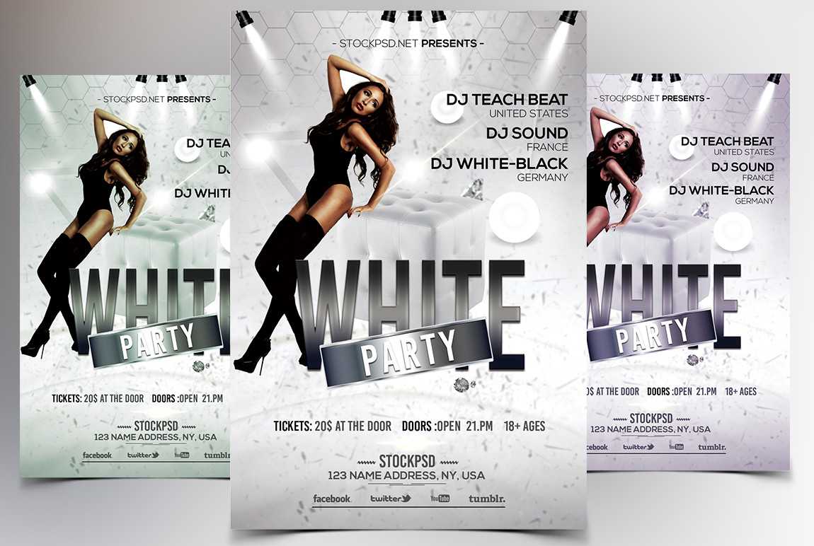 White Party Freebie Psd Luxury Flyer Template – Free Psd Regarding Free All White Party Flyer Template