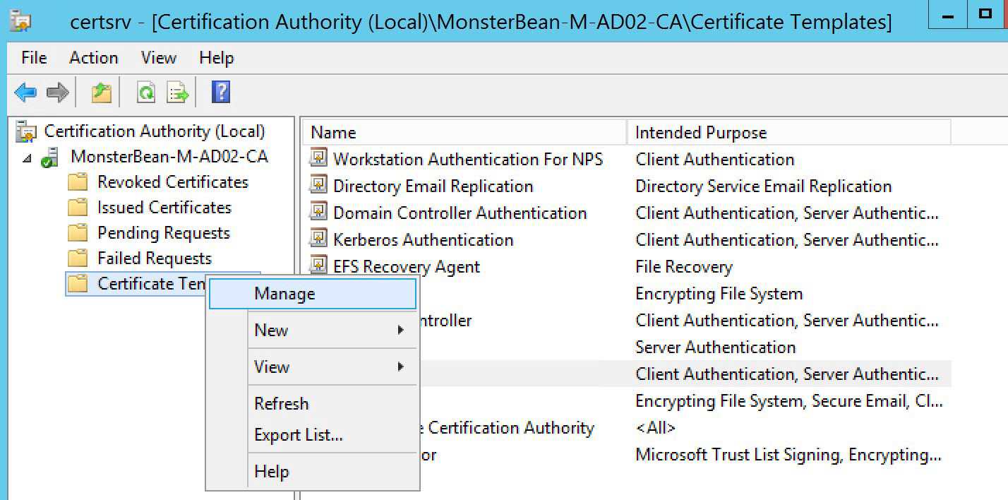 Windows 2012 R2 Nps With Eap Tls Authentication For Os X For Domain Controller Certificate Template