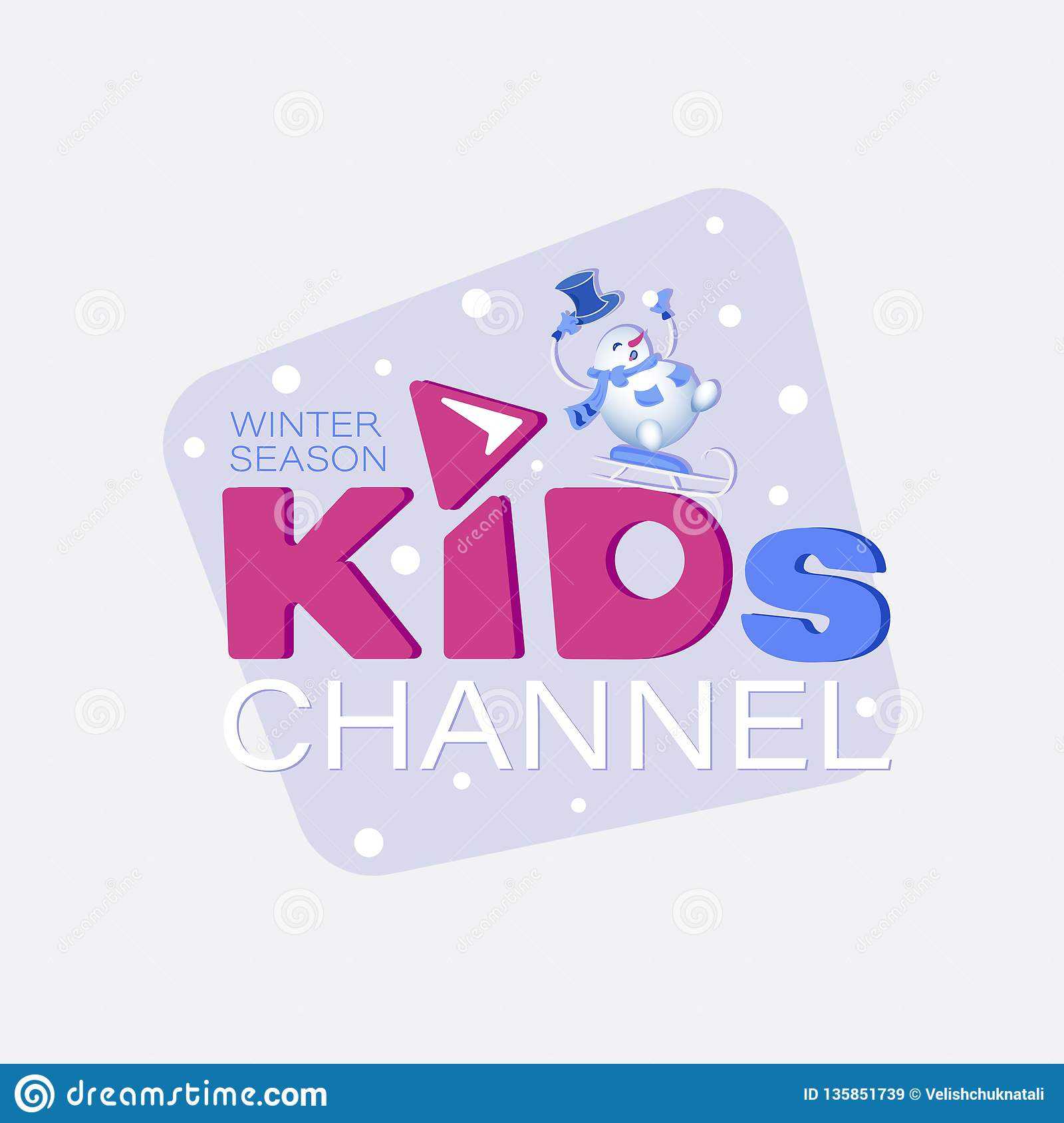 Winter Season. Channel Logo Design Template For Kids. Stock Throughout Credit Card Template For Kids