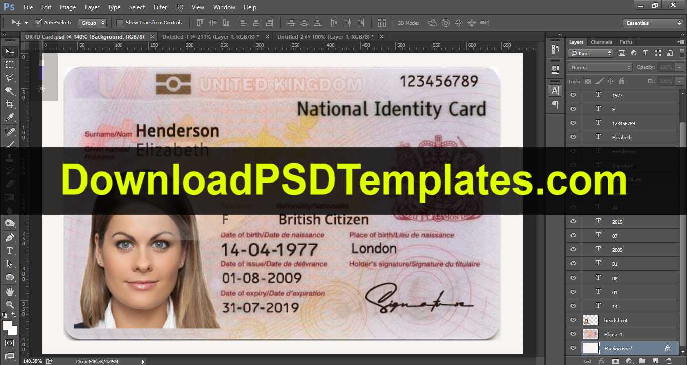 Wonderful Id Card Design Psd Format Template Ideas Student Pertaining To Florida Id Card Template