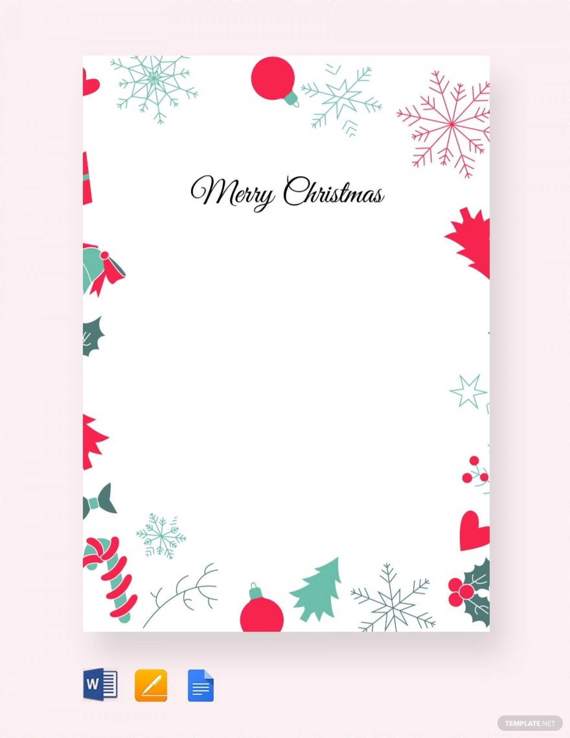 Word Christmas Letter Template Free – C Punkt With Regard To Free Christmas Letterhead Templates