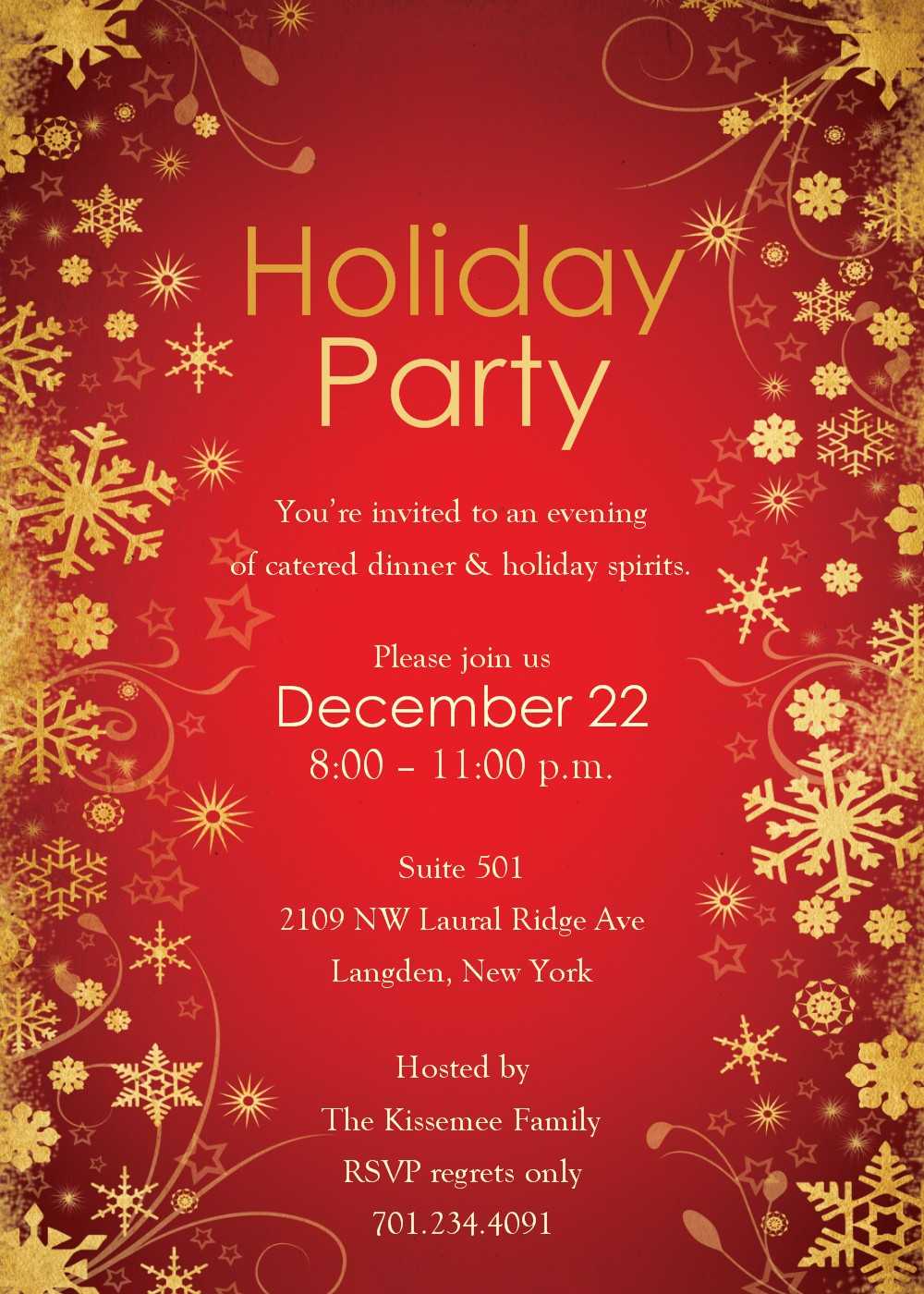 Xmas Party Invite Template Free ] – Invitation Template With Regard To Free Holiday Flyer Templates Word