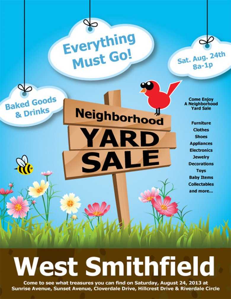 Yard Sale Flyer Template Word – Colona.rsd7 With Free Yard Sale Flyer Template