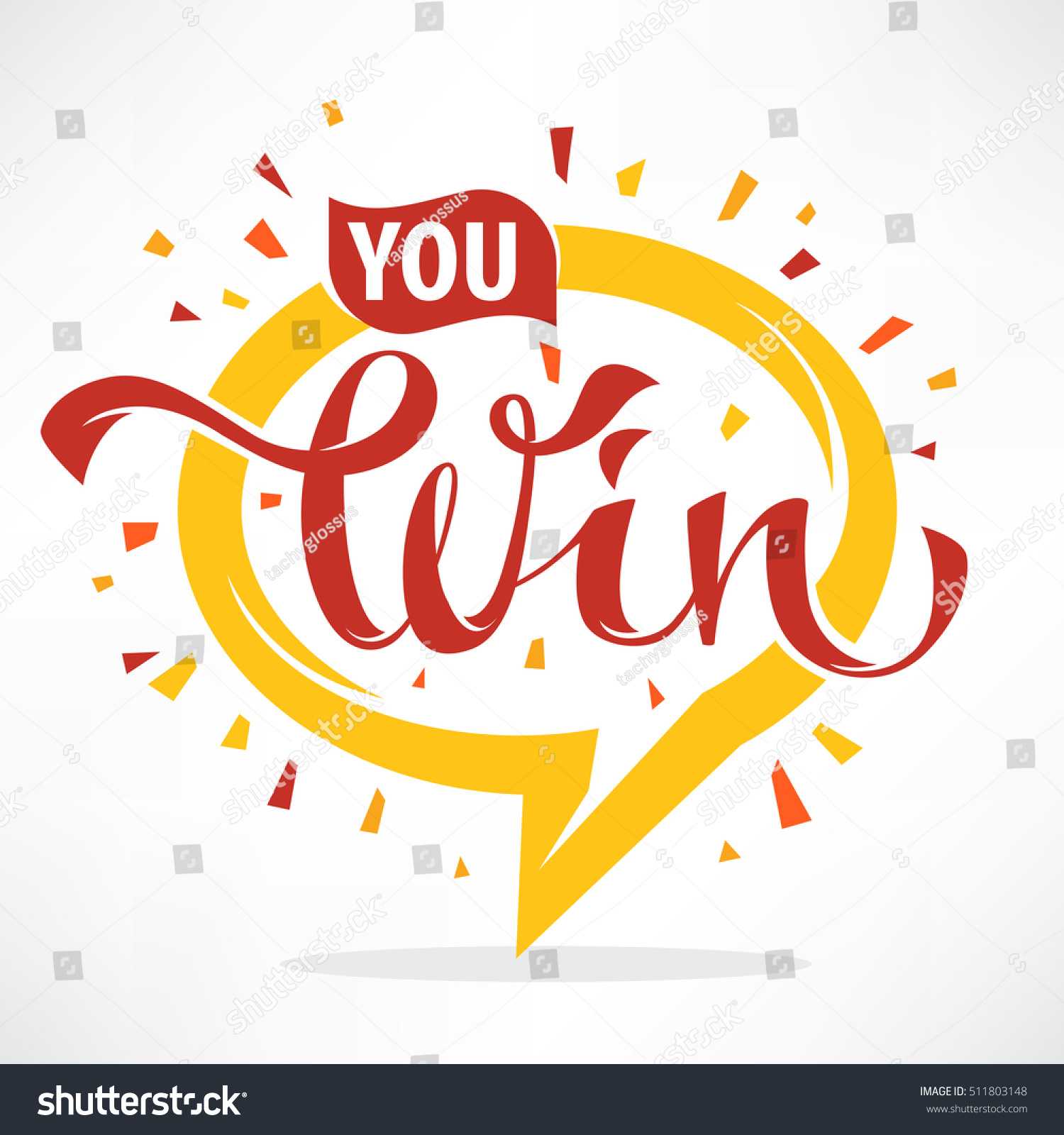 You Win Vector Congratulation Banner Template Stock Vector Regarding Congratulations Banner Template