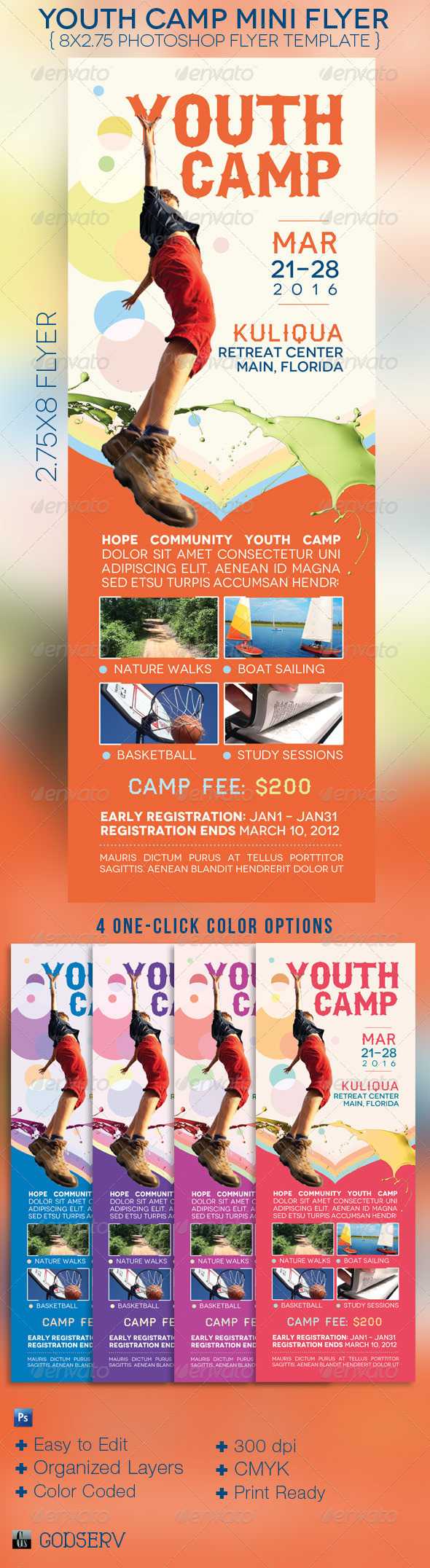 Youth Camp Mini Flyer Template On Behance Regarding Football Camp Flyer Template